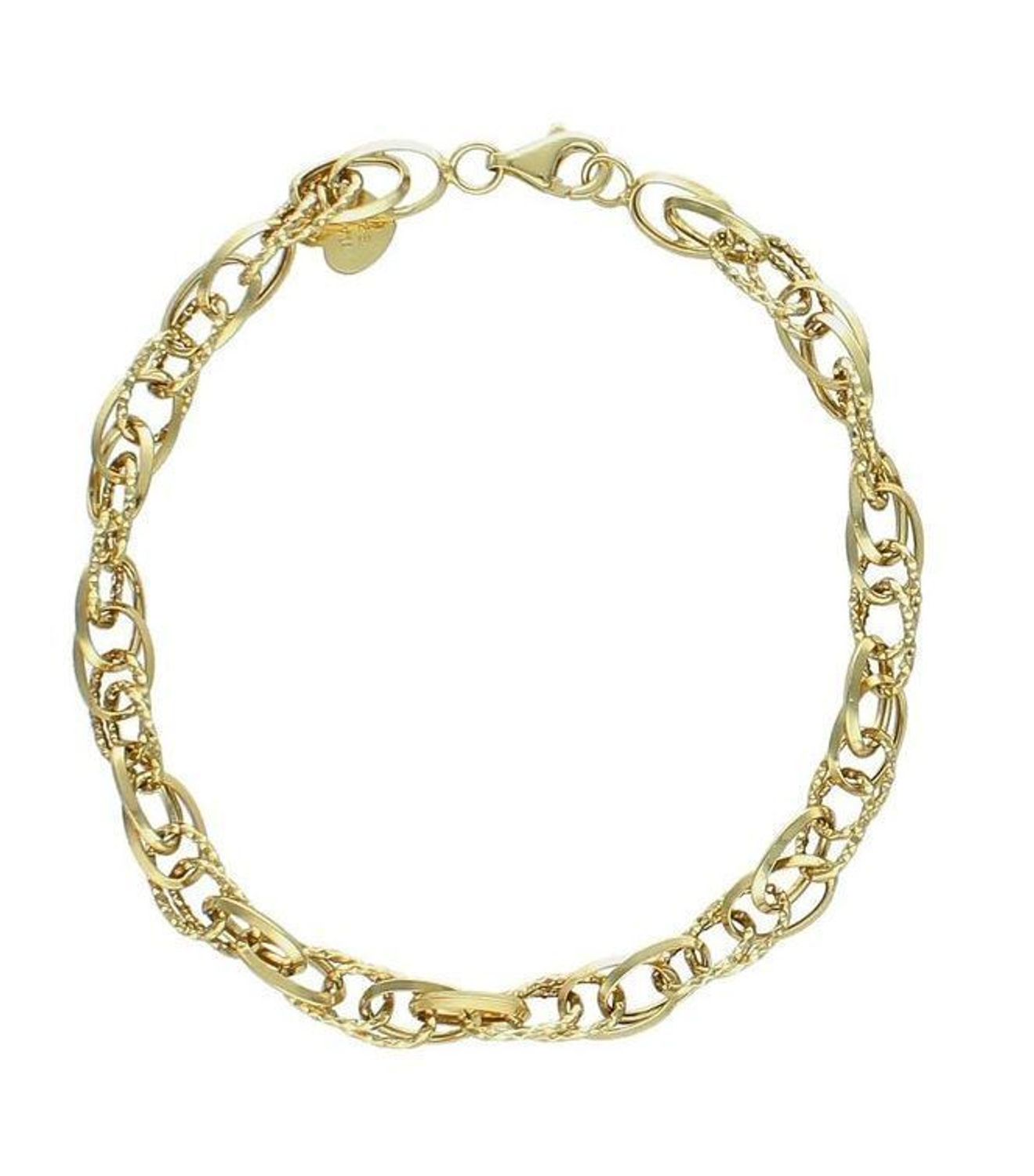 Bransoletka złota owalne oczka pr 585, DIA-BRA-KO 1416.  Złota bransoletka damska ogniwa wykonana z 14 karatowego żółtego złota (1).jpg